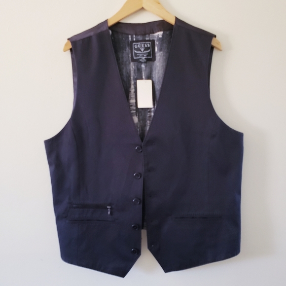 GUESS Men'S NWT Formal Vest - Black XL - Picture 12 of 15
